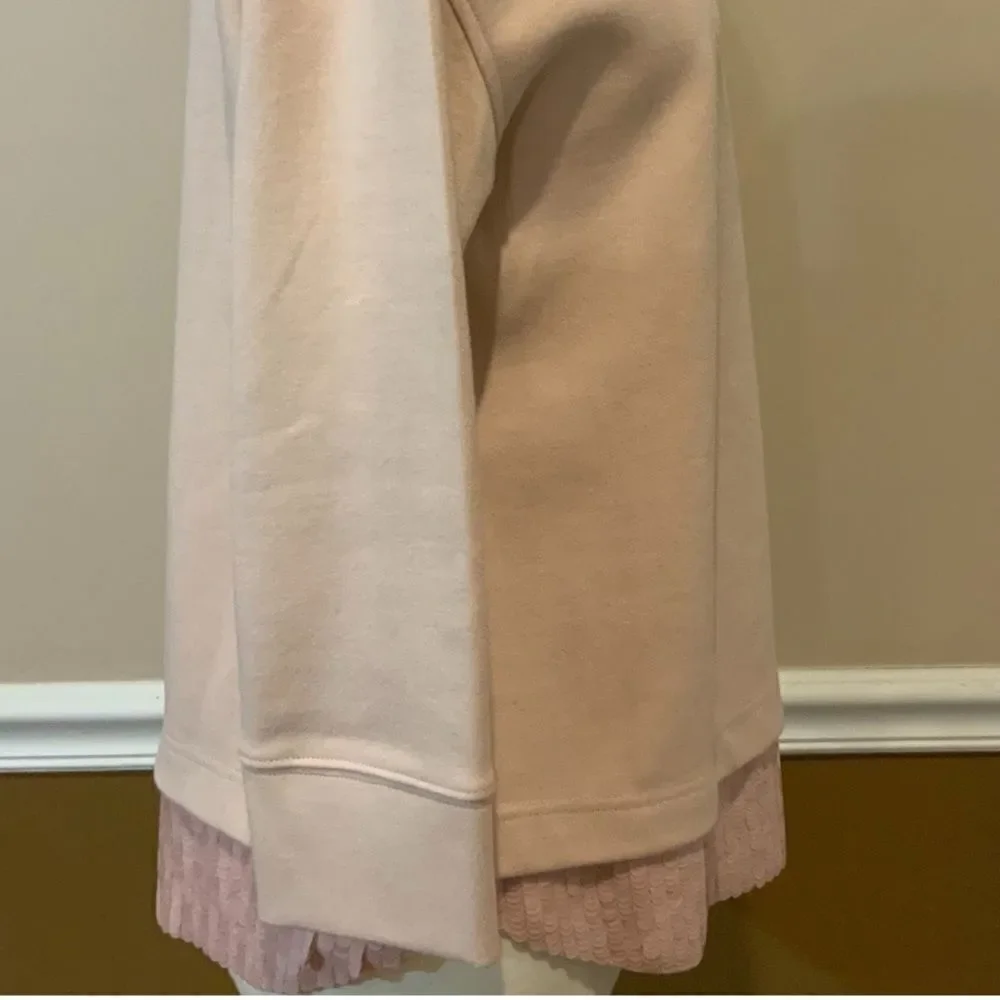 J. Crew Blush Pink Sequin-Trim Sweatshirt B7027 S Small